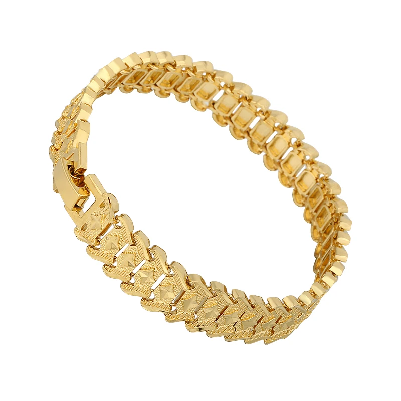

Gold Filled Cross Bracelet Jewelry Wristband 11mm 19.5cm Chunky Big Chain Bracelets Bangles For Men Fathers Day Gifts