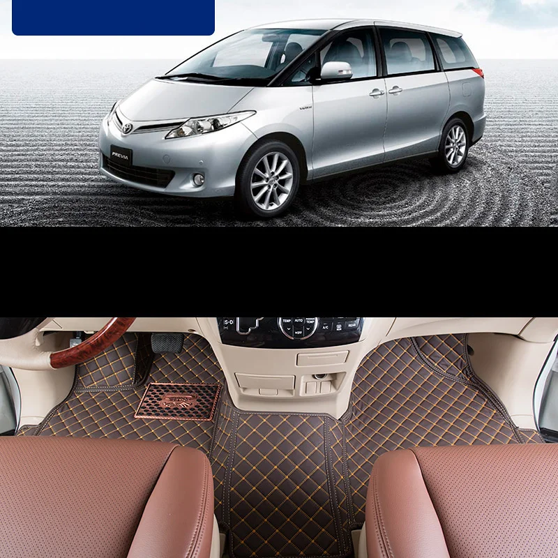 

lsrtw2017 fiber leather car floor mat for toyota previa Estima Tarago 2006-2019 2007 2008 2009 2010 2011 2016 2017 2018 2012