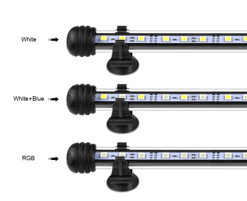 9cm 29cm 39cm 49cm Aquarium LED Fish Tank lamp LED Tube Bulb 9/15/21/27leds Bar Light Submersible Waterproof 100-240V EU Plug