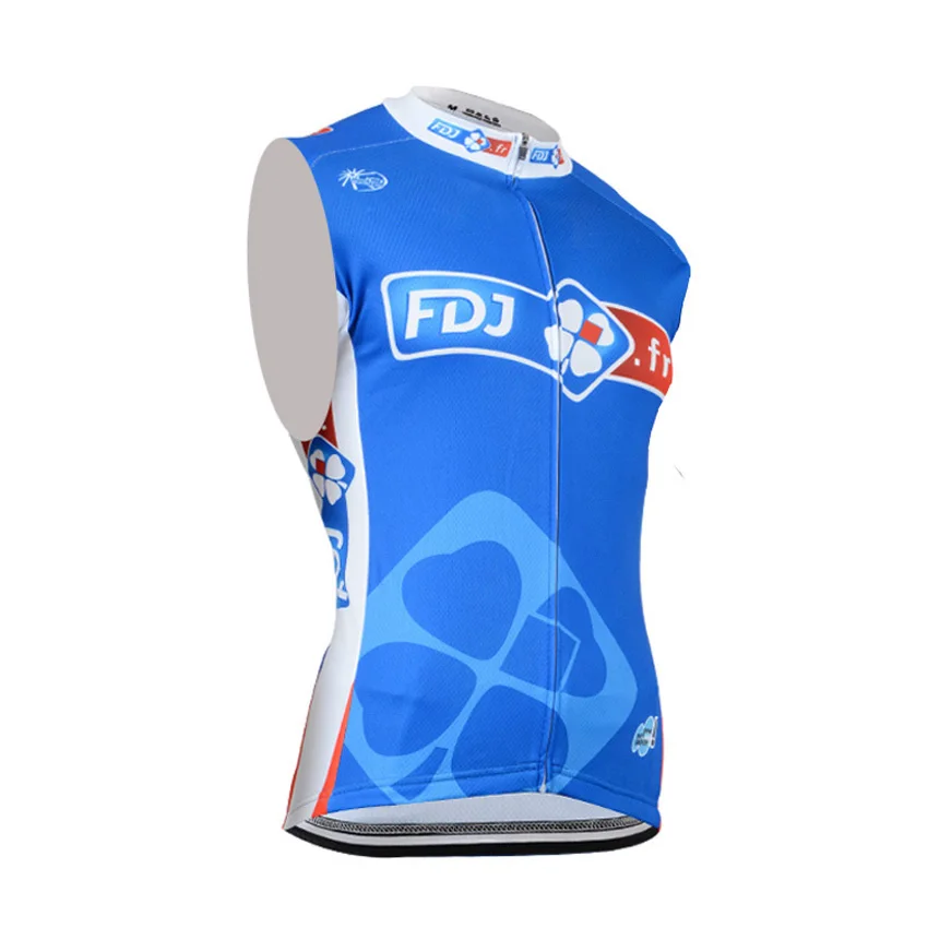 Windstopper FDJ PRO TEAM 3 цвета без рукавов велосипедная куртка жилет Mtb Одежда велосипедный Майо Ciclismo - Цвет: Синий