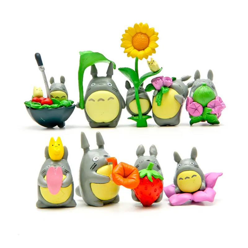 9pcs/set Kids PVC Action Figure Toys Cartoon My Neighbor Totoro Doll Kawaii Collection Model For Children 2.1cm-5.9cm Ornaments | Игрушки и