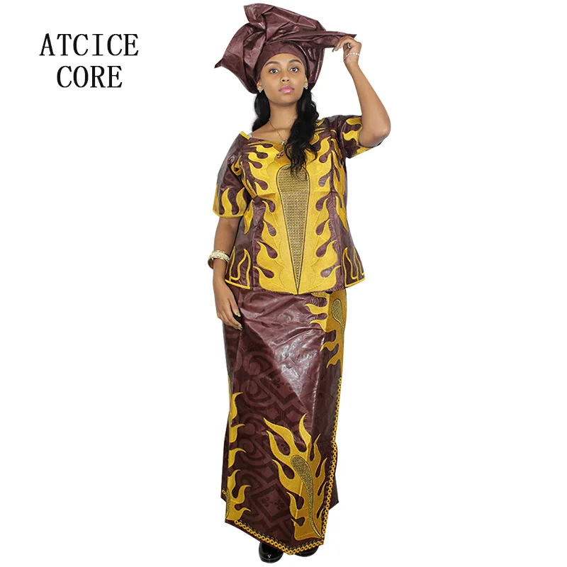 

New african dresses for woman bazin riche embroidery design long dress DP88