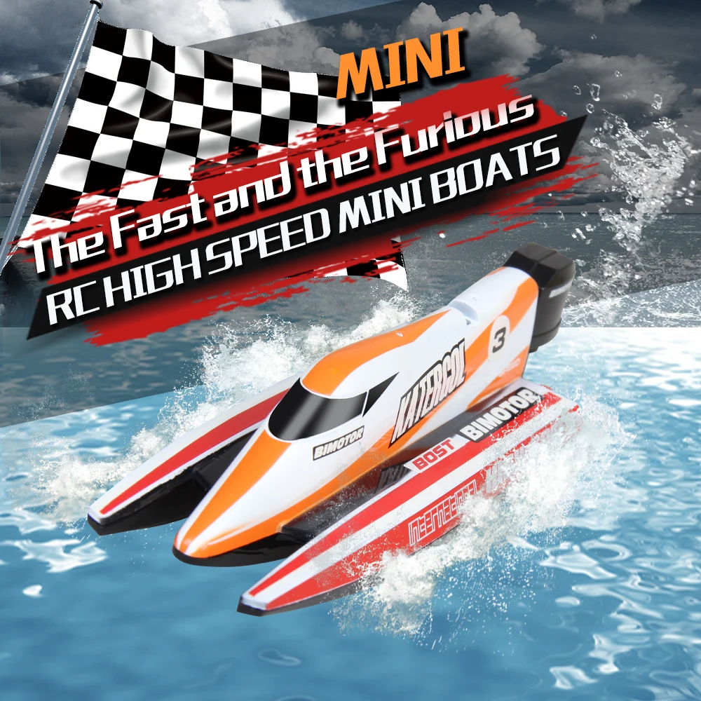

High Speed Watercraft F1 Racing Boat Mini Remote Control Speedboat Toy racing boat 2.4G Rechargeable Boat Children Gift