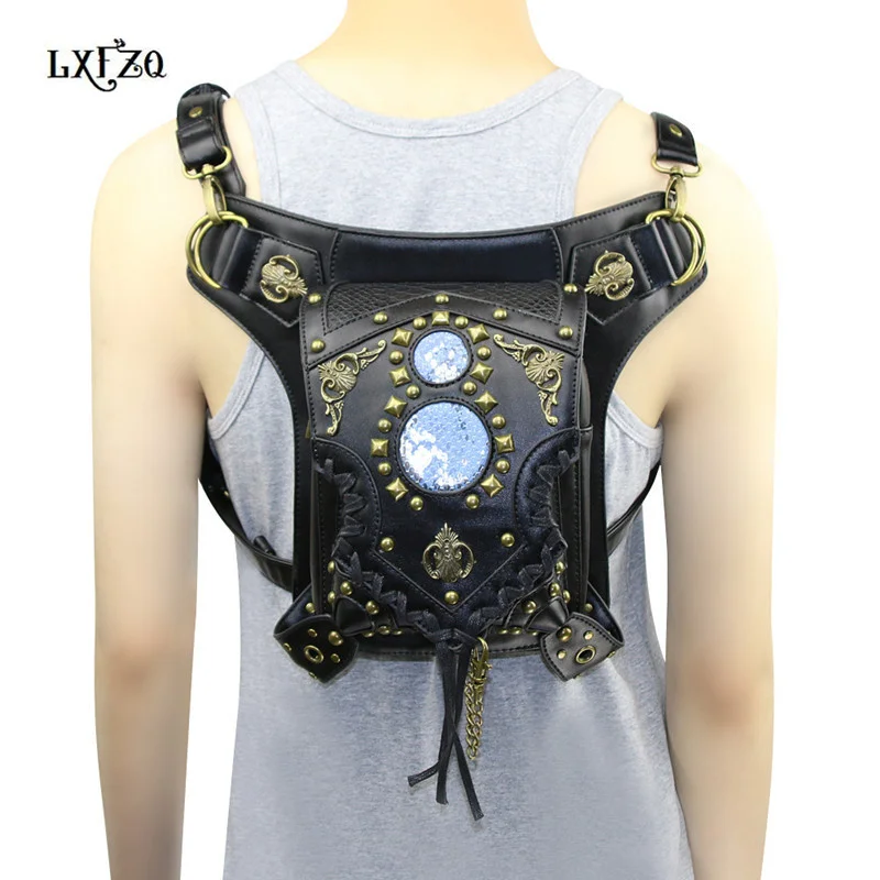 

waist bag women Steam punk Multi-purpose Protected Purse Shoulder carteras mujer Motor leg bag belt bag men package Outlaw Pack