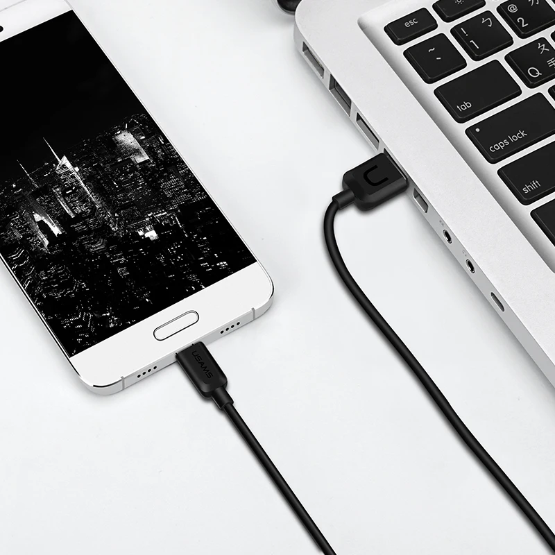 4 PCS/unids/lote Cables USAMS Micro USB cargador rápido Cable USB para Samsung MicroUSB Cable cargador rápido de sincronización de datos para Android Xiaomi