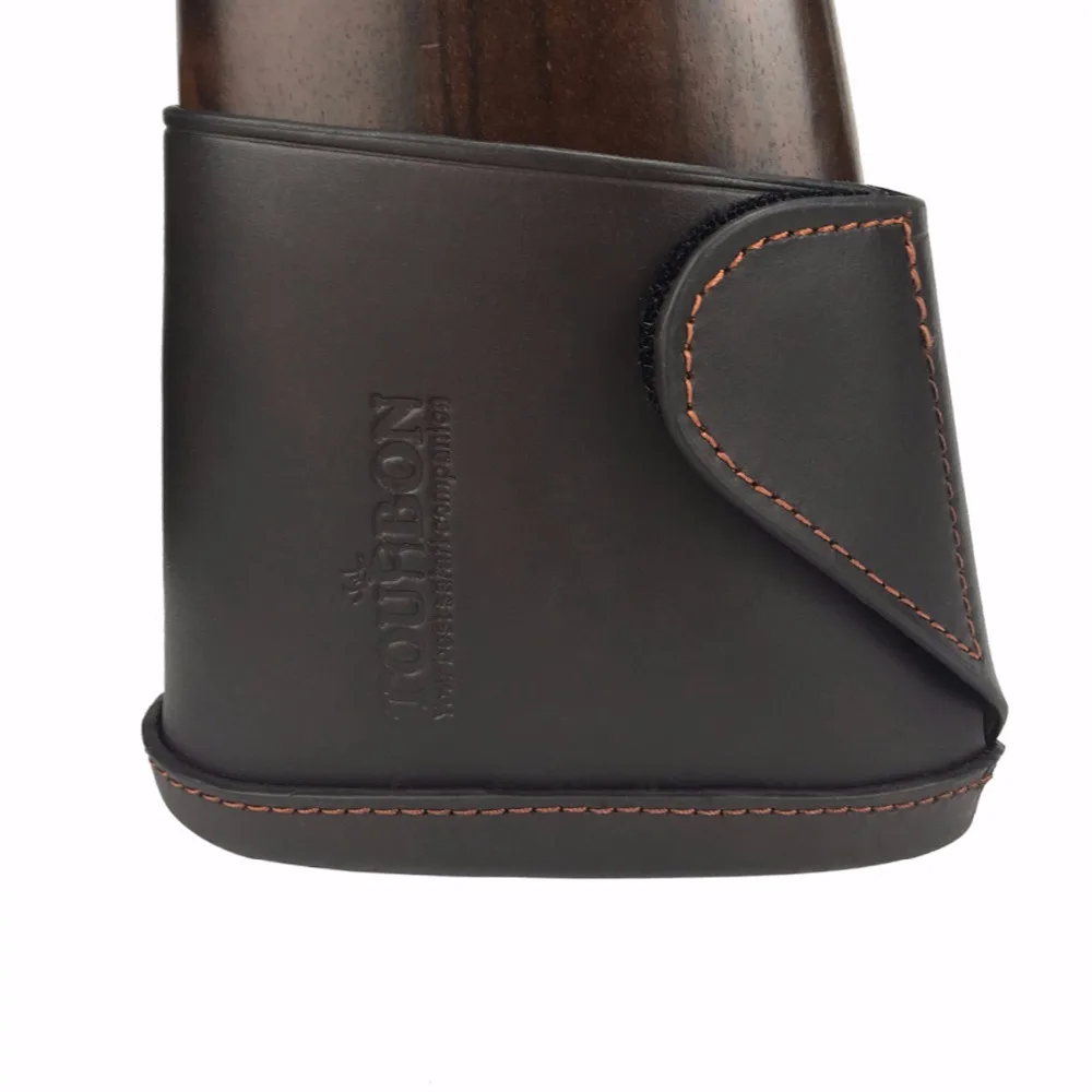 

Tourbon Rifle Gun Buttstock Genuine Leather Slip-on Shotgun Shooting Recoil Pad Brown with Velco Hunting Accessories