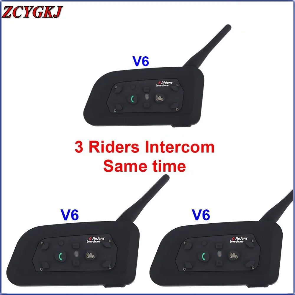 1200M 3 Riders Talking 3 V6 BT Interphone at the same time for Judge Bike Wireless