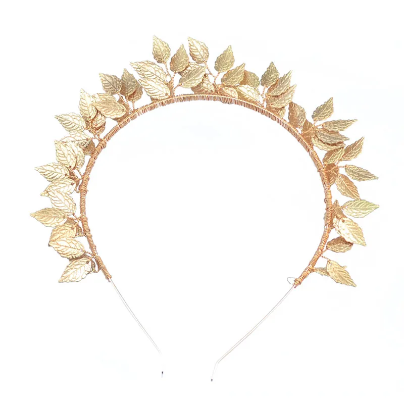 Idealway Lovely Gold Leaf Tiara Headband Crown Hair Jewelry Bridal
