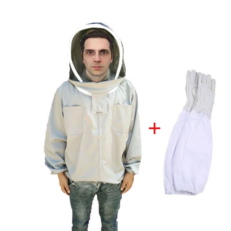 Beekeeping Jacket Veil Set Anti bee Protective Safety Clothing Smock