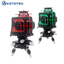 Ketotek лазерный уровень 12 линий 3D НАЛИВНАЯ 360 Горизонтальная Вертикальная Крестовая супер мощная красная лазерная лучевая линия для помещений и улицы