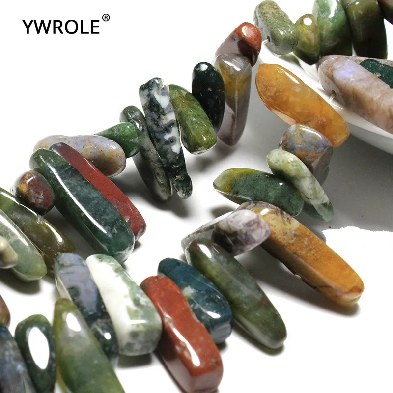 

12-18 mm Wholesale Mix Color Stick Shape Natural Indian Agat Stone Beads For Jewelry Making DIY Necklace Bracelet Strand 15''