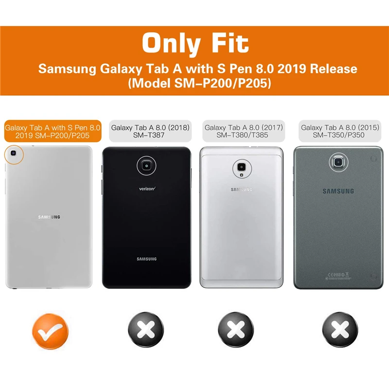US $327.00 100Pcslot For Samsung Galaxy Tab A 8 With S Pen 2019 360 Degree Rotating Case For Galaxy Tab A 80 inch With S Pen SMP200 P205