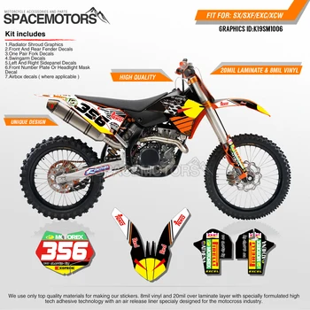

MotoSpace Customized Team Graphics Backgrounds Decals 3M Custom Stickers For KTM SX SXF XCF 2007-2010 EXC EXCF XCW 2008-2011 006