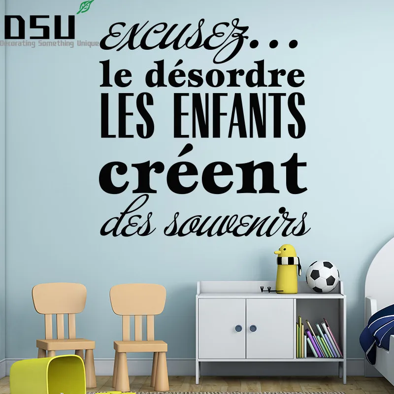 

Art Design for the mess the children create memories Wall Sticker French Good Memory Home Decor Kids Wall Decal FQ0016 Wallpaper