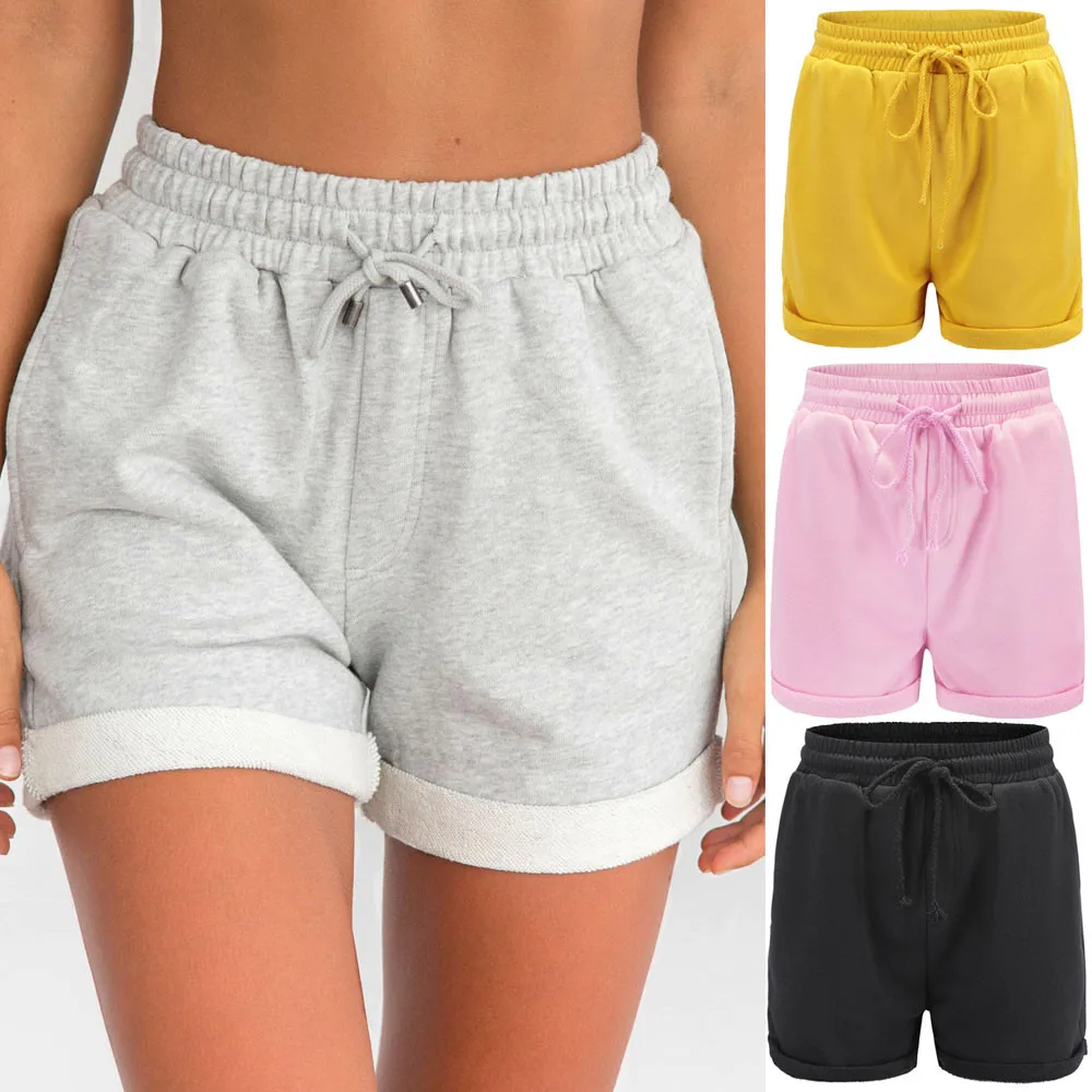 

2019 Women's Hot Casual Loose Shorts Beach Girl High Waist Short Trousers Elastic Waist TrouserL0703