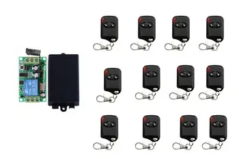 

universal DC12V 1CH RF wireless remote control switch System, 12 X Transmitter +1 Receiver,315/433MHZ/lamp/ window/Garage Doors