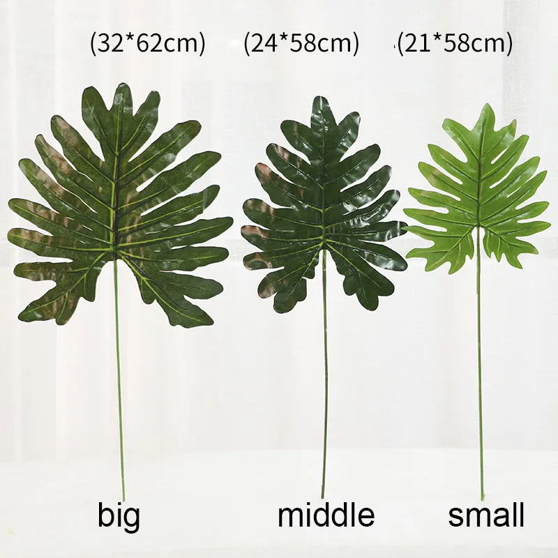 2 шт./лот Cycas Искусственный лист тропические большие Пальмовые Листья DIY водонепроницаемый поддельные листья для Гавайских Луау вечерние украшения