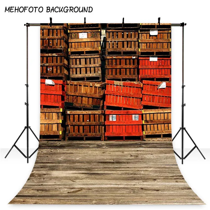 

MEHOFOTO 5x7ft Retro Photography Backdrops Wood Floor Suitcase Photo Background for Photo studio S-2040