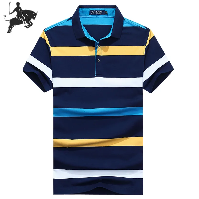 

Hot Sale 2019 Summer Brand Men Polo Shirt Casual Cotton Striped Polo Men's Homme Camisa Short Sleeves Polos