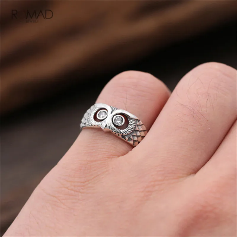 

Romad Female Small Owl Ring 925 Silver Bridal Finger Ring Wedding Jewelry Promise Love Engagement Rings For Women Girl