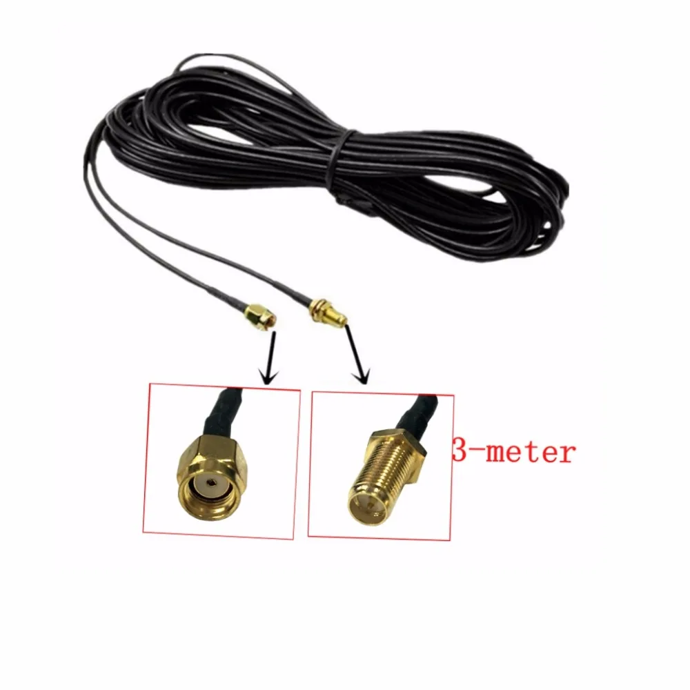 3M Long RG 174 RP SMA Male to RP SMA Female Extension Coaxial Cable