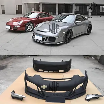 

911 997 Car Body Kit Front Bumper Lip Rear Bumper Diffuser Rear Spoiler Tail Lights For Porsche 997 Change 991 GT3 Style 05-12