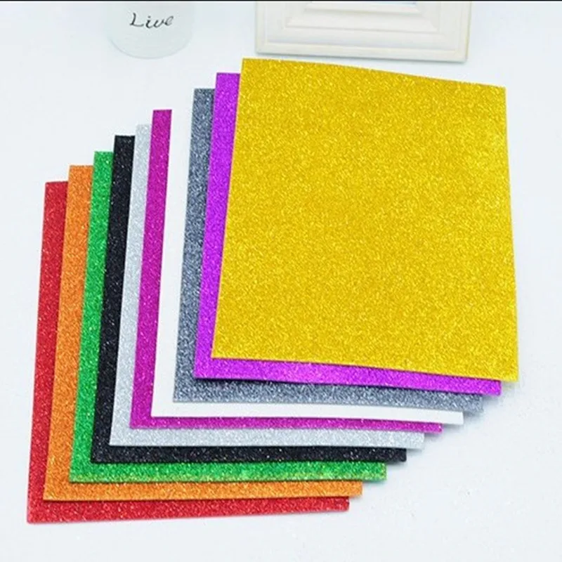 

20*30cm Adheasive Glitter Sponge Paper EVA Foam Paper Sheets Kindergarten DIY Craft Paper Handcraft EVA Foam Sheets With Sticker