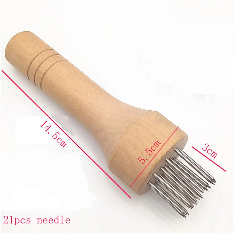 

Stainless Steel Meat Needles Pounders with Wooden Handle Profession Meat Tenderizer Needle For Beef Tender Steak Kitchen Tools