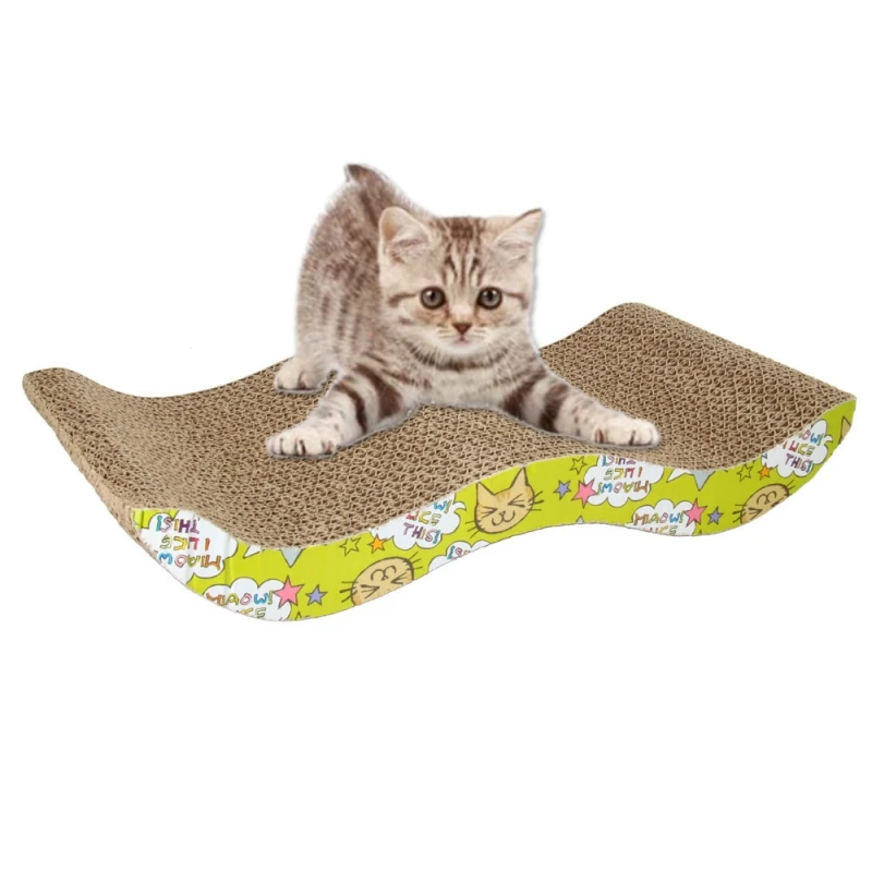 Гофрированный картон кошка игрушка точилка для когтей коврик с Catnip Случайная