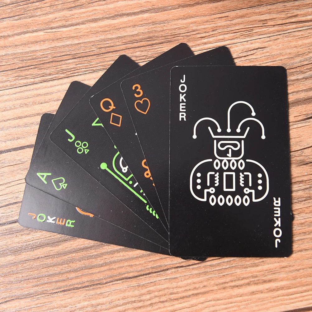 2018 1 Set Black Luminous Playing Cards Glow In The Dark Bar KTV Noctilucent Fluorescen Poker Cards Night Collection