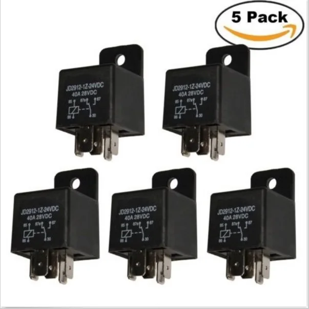 5 шт. Motor-Relay-5-Pin-24V-Coil-40amp-Spdt-Model-No-JD2912-1Z-24VDC-40A-Relay | Обустройство дома