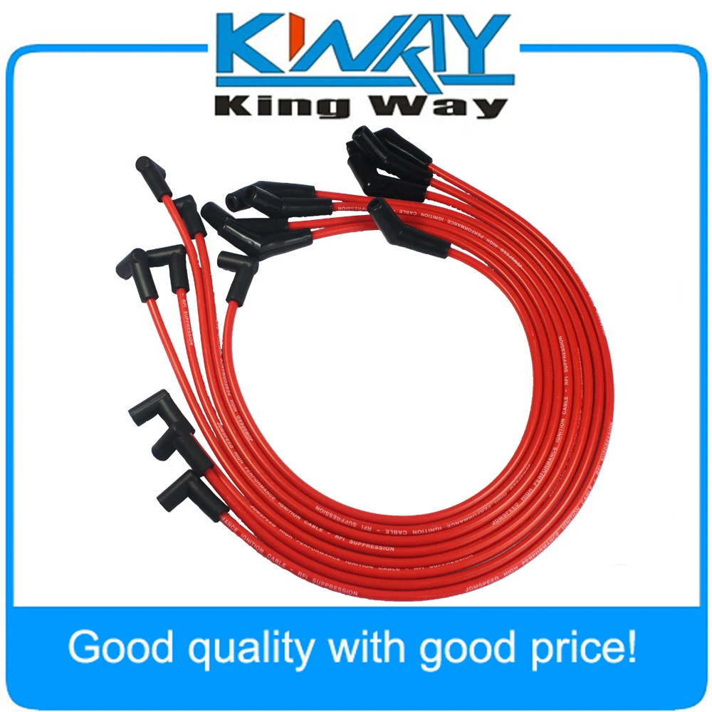 JDMSPEED HEI RED Spiral Core SPARK PLUG WIRES 45 DEGREE END ACCEL 8871 Fits For BBC CHEVY 396 427 454 502-in Ignition Cable Kit from Automobiles ...