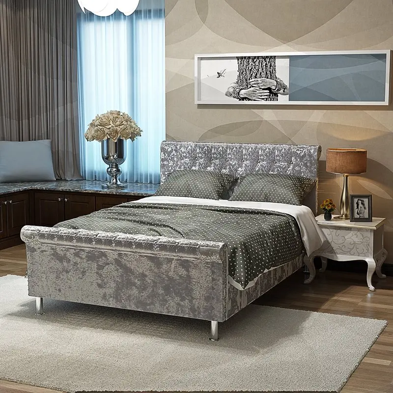 Buy Crushed Velvet Fabric Upholstered Chesterfield