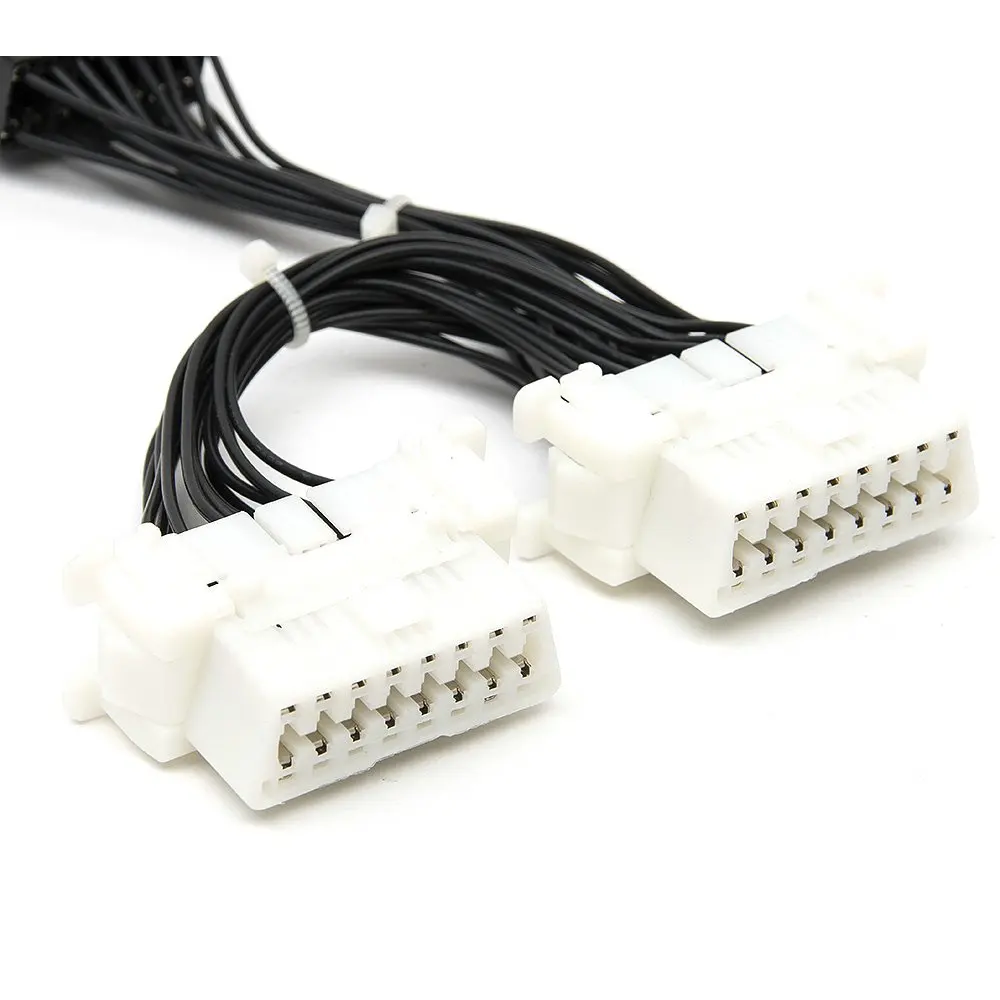 16 Pin OBD2 OBD 2 OBDii разветвитель Удлинительный кабель с одним штекером на два разъема Y