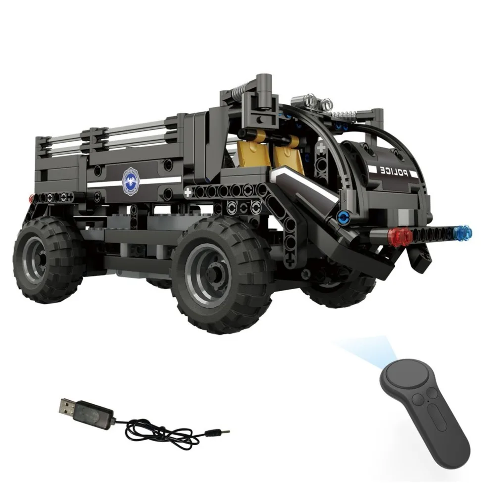 

468PCS RC Building Blocks Car SWAT Transport Remote Control Model Toys Bricks Assembly for Kids Toys Boy Christmas Gift