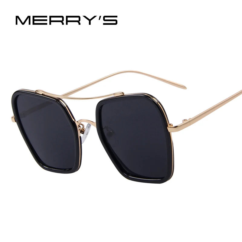 

Fashion Women Square Sunglasses Double Bridge Design Summer Sunglasses Alloy Temple Oculos de sol UV400