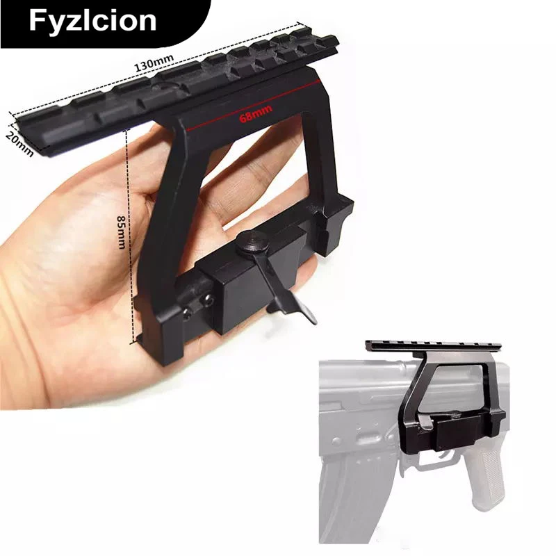 

Quick Release Detachable AK74U Tactical Metal Top Rail Mount AK74 Rifle Air Gun Side Rail Scope Mount 20mm Picatinny Track Sigh
