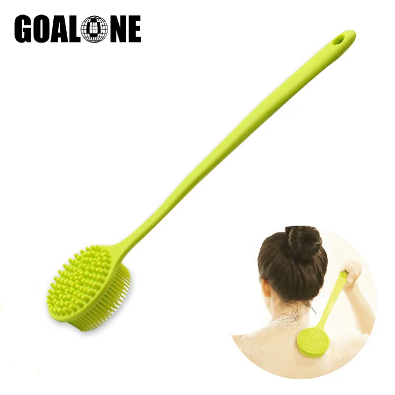 

GOALONE щетка для тела с сухой кожей силиконовая щетка для ванны душа BPA свободная задняя скруббер длинная ручка отшелушивающая Чистящая Щетка массажная