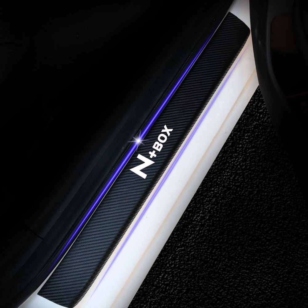 Порога для Honda N BOX 4D виниловая наклейка из углеродного волокна порога протектор