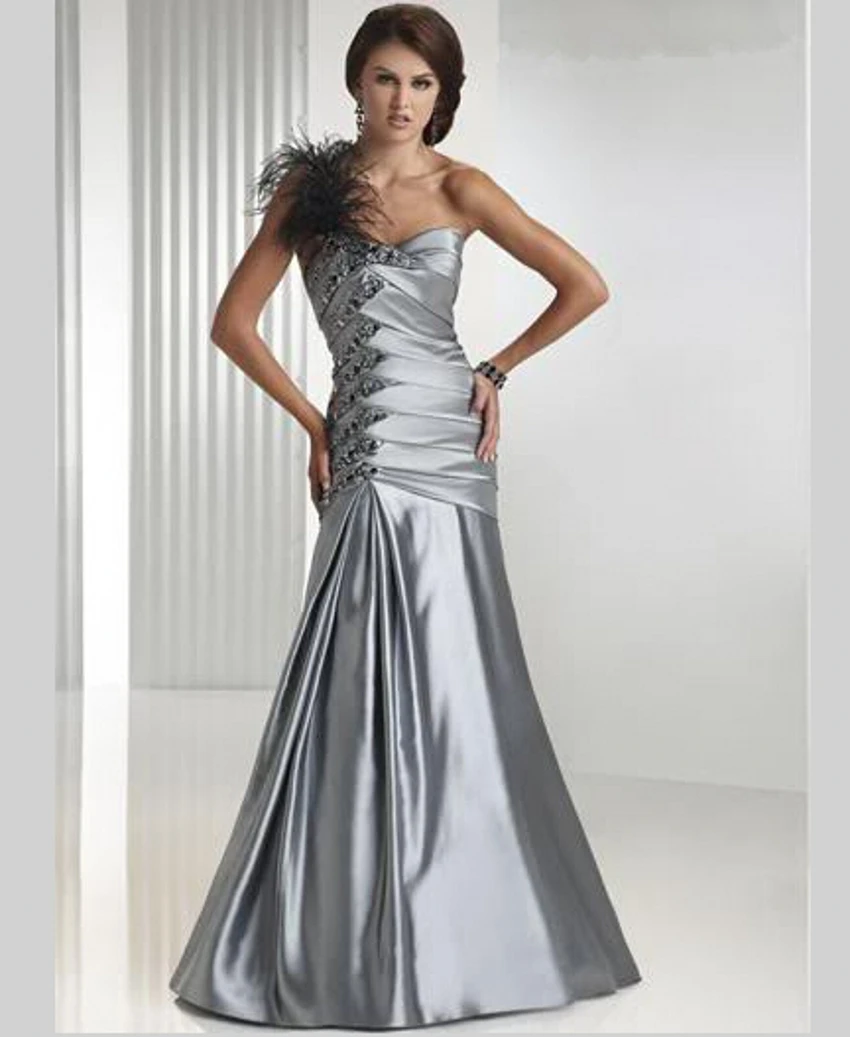 silver long dresses - Dress Yp