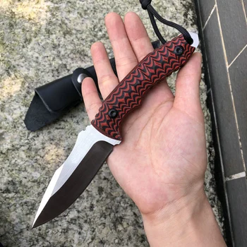 

Free shipping High hardness straight knife D2 steel small straight knife outdoor camping life-saving fruit knife