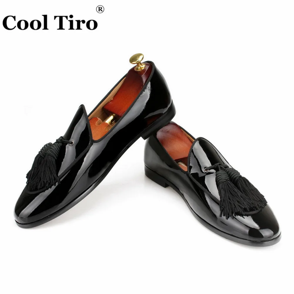 black Patent leather Loafers tassel Dress shoes (5)