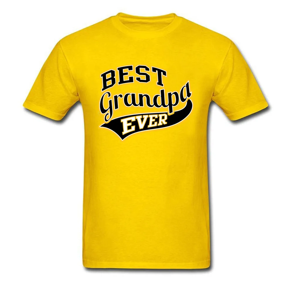 Best Grandpa Ever Cotton Fabric Europe Tops Shirts 2018 Fashion Short Sleeve Men Top T-shirts cosie Fall T Shirt O Neck Best Grandpa Ever yellow