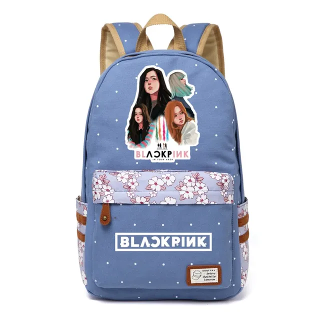 WISHOT KPOP Blackpink Backpack flowers shoulder Travel Bag for