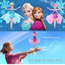 Upgrade Induction Flying Elsa Fairy Toys Remote Control RC Flying Princess Helicopter toys for girls