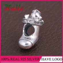 Веселый Рождественский плюшевый мишка Серебро Бусина-Шарм для браслетов браслеты breloque pour изготовление bijoux Подвески для изготовления браслетов