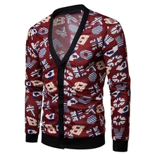 Мужские свитера на осень и зиму, Новое поступление, свитер, кардиган, модный Повседневный тонкий принт, свитер с длинными рукавами, кардиган