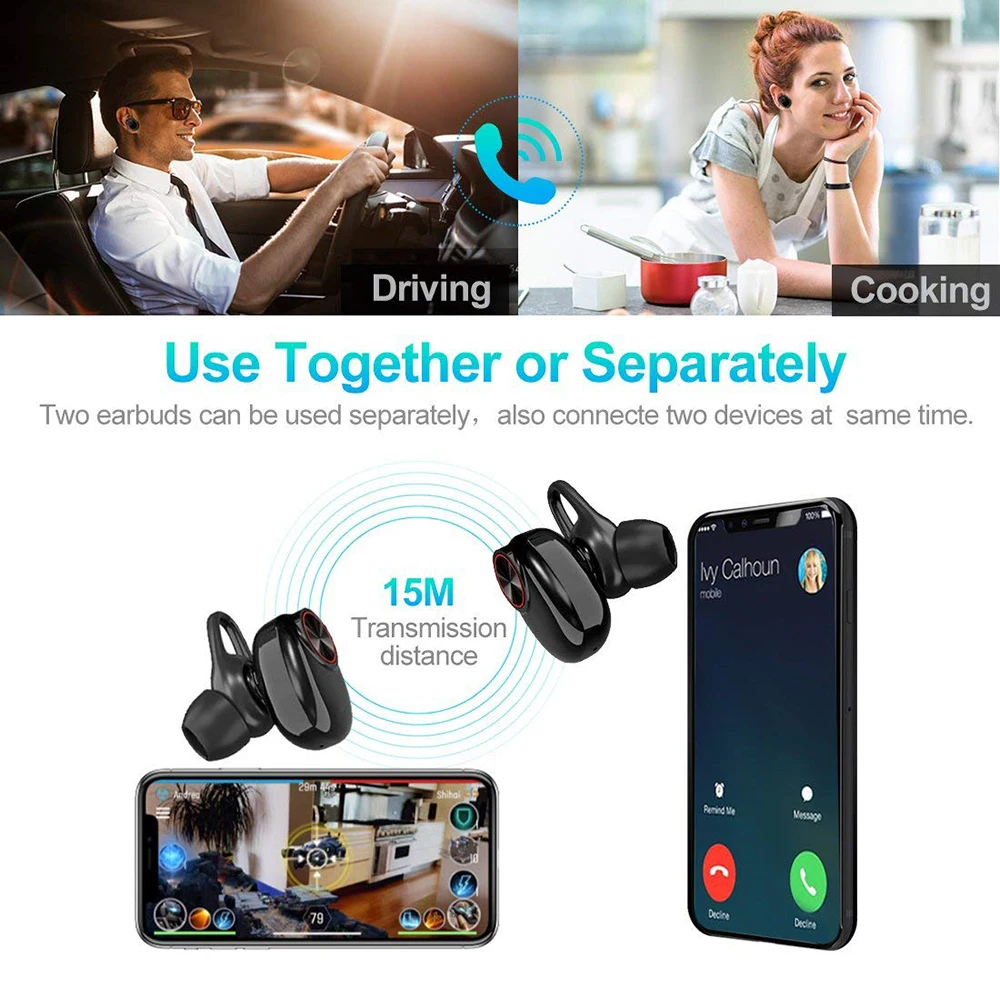 TWS наушники Bluetooth 5 0 настоящие беспроводные стереонаушники гарнитура