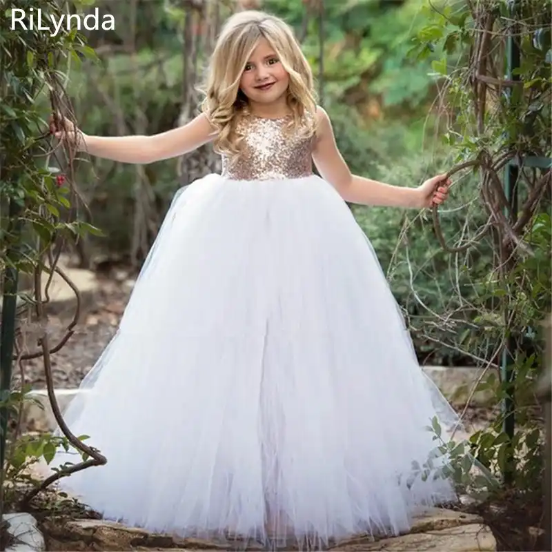 rose gold dress flower girl