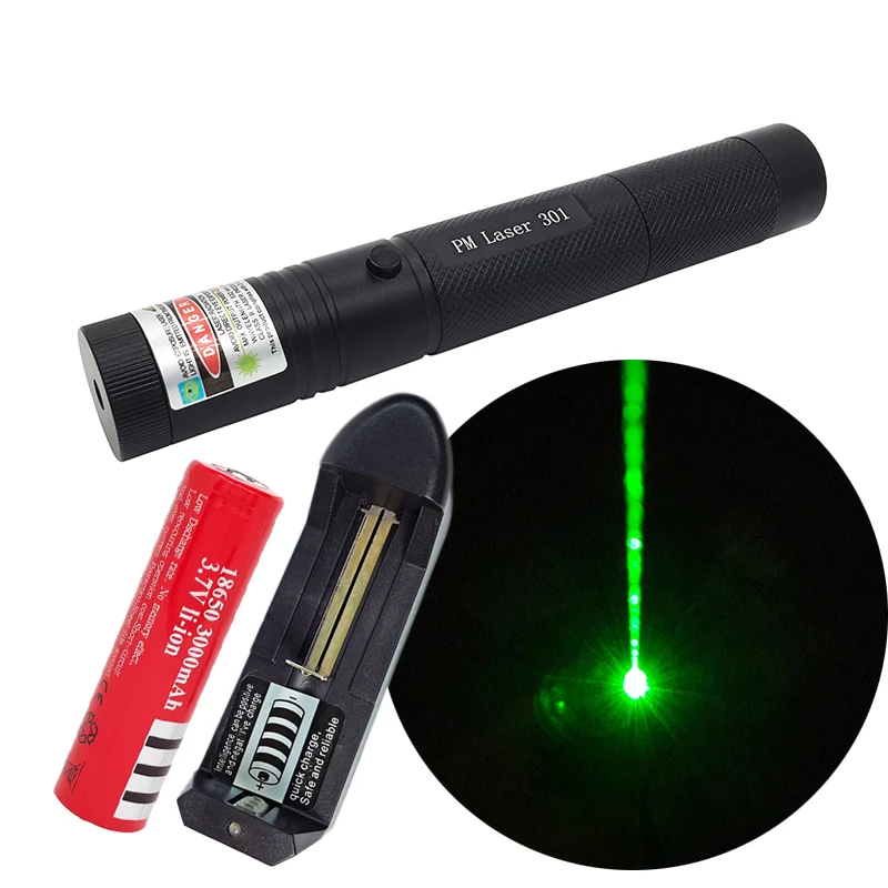 532nm Green Laser Pointer Lazer Pen Zoomable Visible Light 18650+Charger